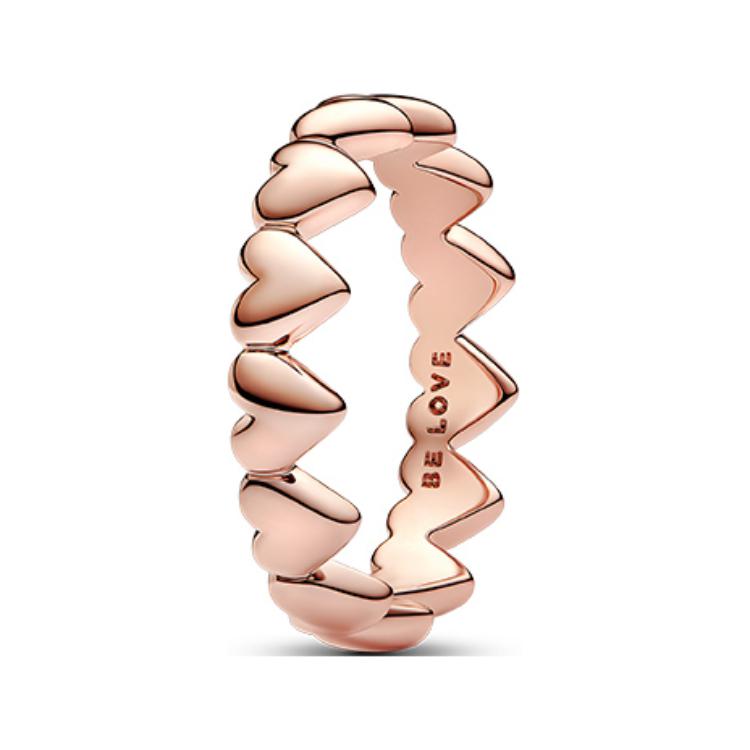 Pandora Heart Decoration Gold Plated Copper Silver Alloy Ring Women rings 183427C00 Box,52