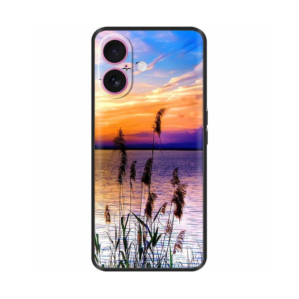 For iPhone 16 Case 16 Pro Silicon TPU Black Frosted Phone Cover For Apple iPhone 16 Pro Max Coque Bumper Shell for iPhone16 Plus