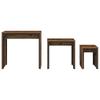 Nesting Coffee Table Set 3 Pieces Reclaimed Wood Effect Particleboard