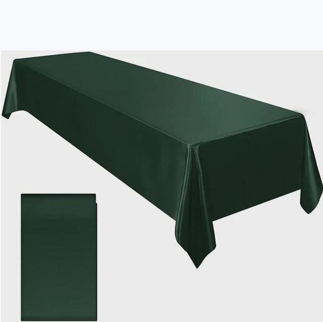 Rectangle Wedding Satin Tablecloth 57x102inch Bright Smooth Silk Table Cover for Wedding Banquet Anniversary Dining Table Decoration