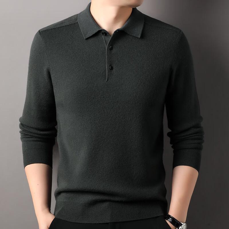 Men's 100% Pure Wool Polo Sweater
