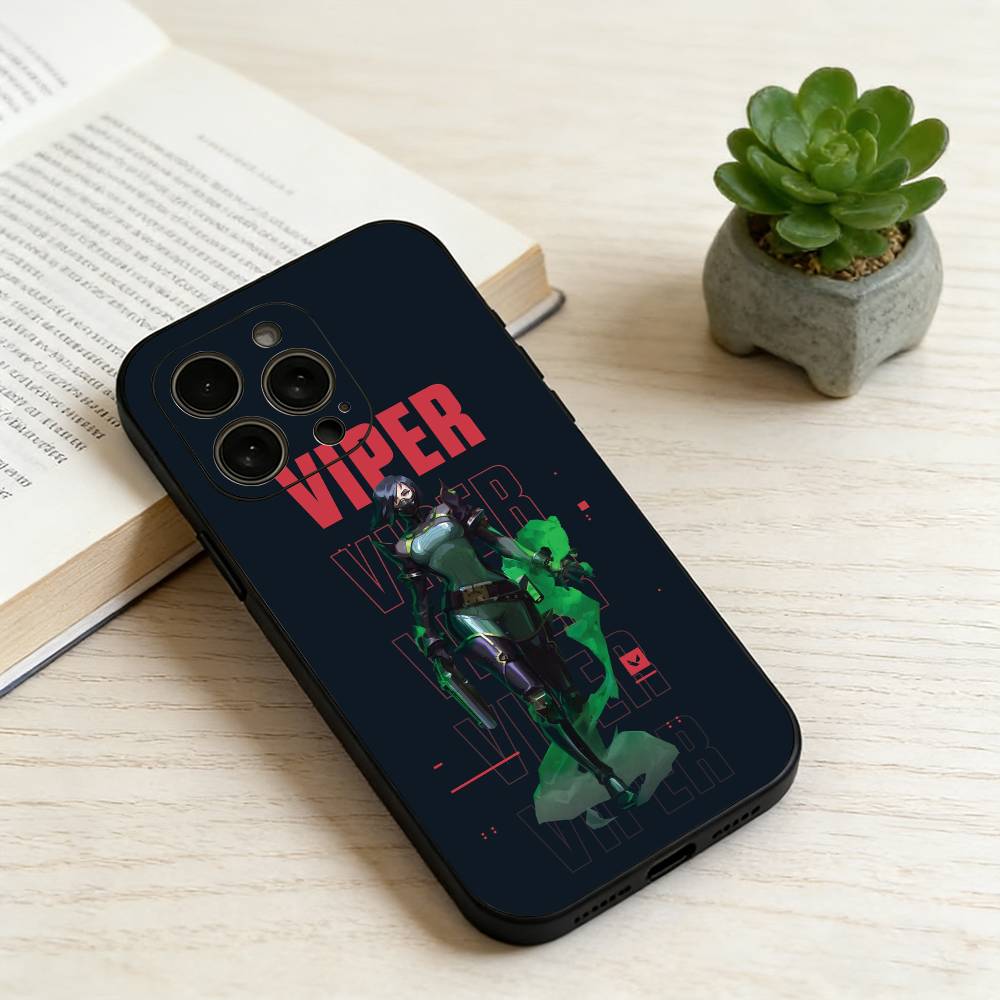

V-Valorant Phone Case For iPhone 17, 16,15,14,13,12,11 Plus,Pro Max, Others Soft Black Cover iPhone15pro