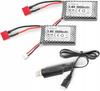2 Pieces Batteries 7.4V 1000Mah 18859 18858 Rc