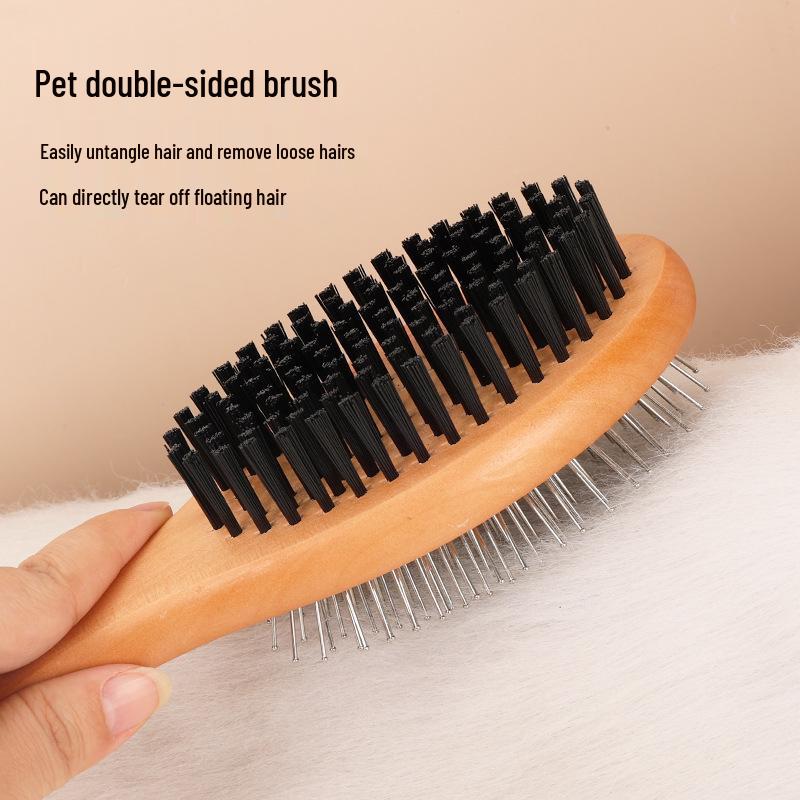 Double-Sided Grooming and Massage Comb for Cats and Dogs - Removes Loose Hair and Detangles