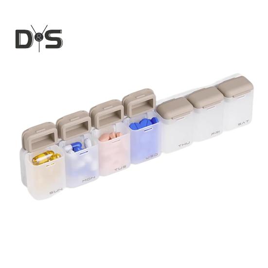 

Магнитный еженедельный органайзер для таблеток, портативный дорожный футляр для таблеток, дозатор для лекарств, контейнер для капсул, ящик для хранения таблеток A