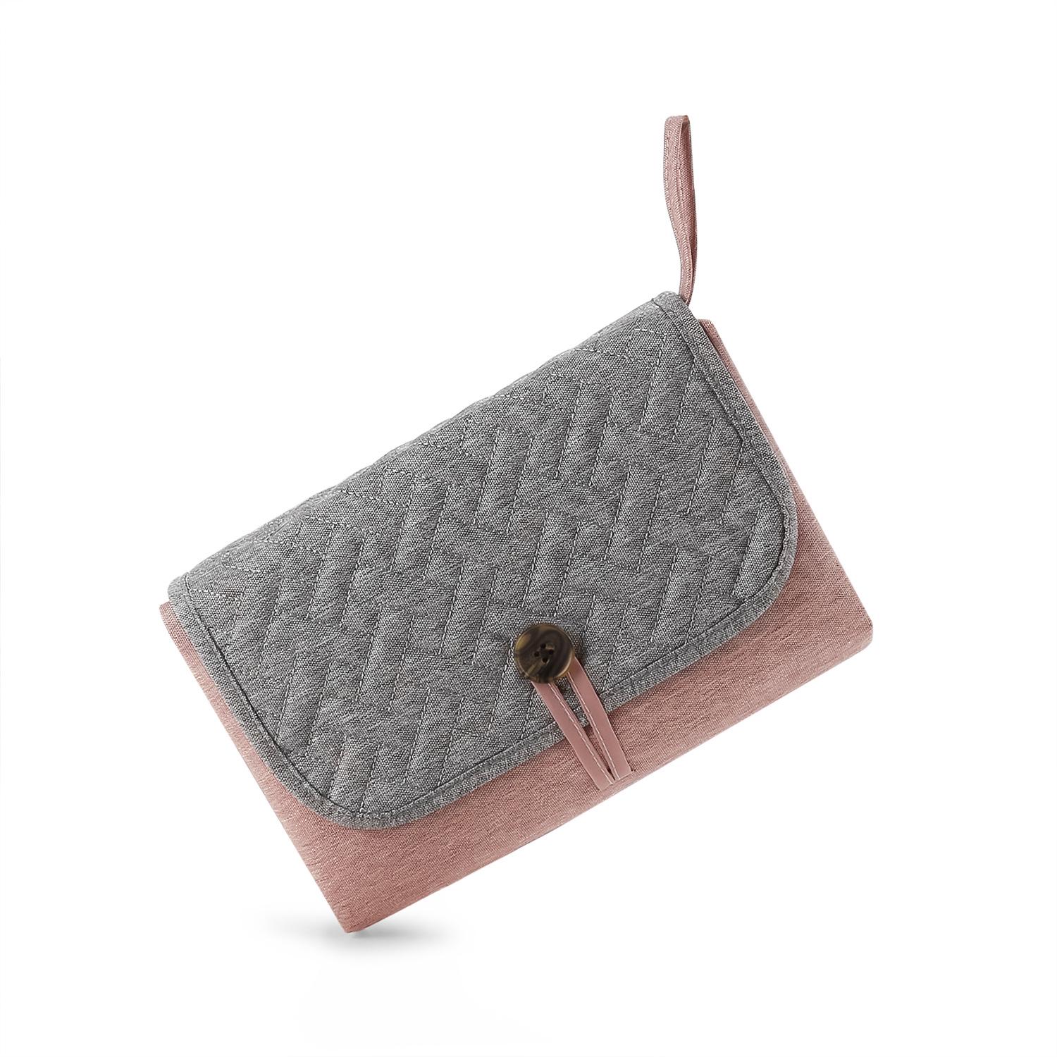 

2023 Waterproof Baby Changing Pad - Easy Wipe, Embroidered Cushion for Mother and Baby One Size розовый