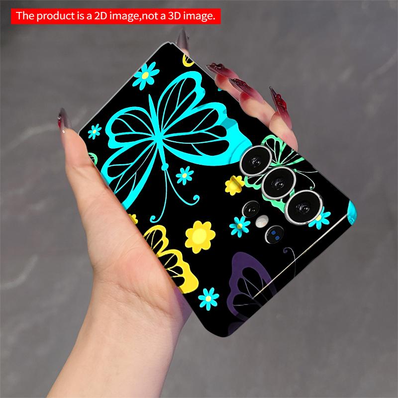2DFlat Samsung Phone Case Vibrant Butterfly & Flower Pattern Phone Case Applicable To Galaxy S22 S23 S24 S25ULTRA S26 A12 A13 A14 A15 A16