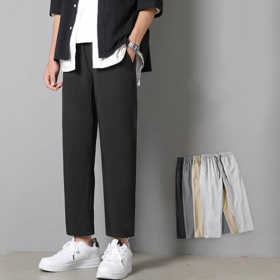 Pánské kalhoty Elastický pas Streetwear Proti žmolkování Tenký styl Rovné nohavice Ležérní Kalhoty Oblíbené Všestranný 3D střih