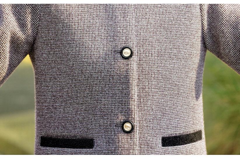Würdevolle & Elegante Hahnentritt-Wolljacke für Frauen mittleren Alters - 50er Jahre Frühjahrs- & Herbststil