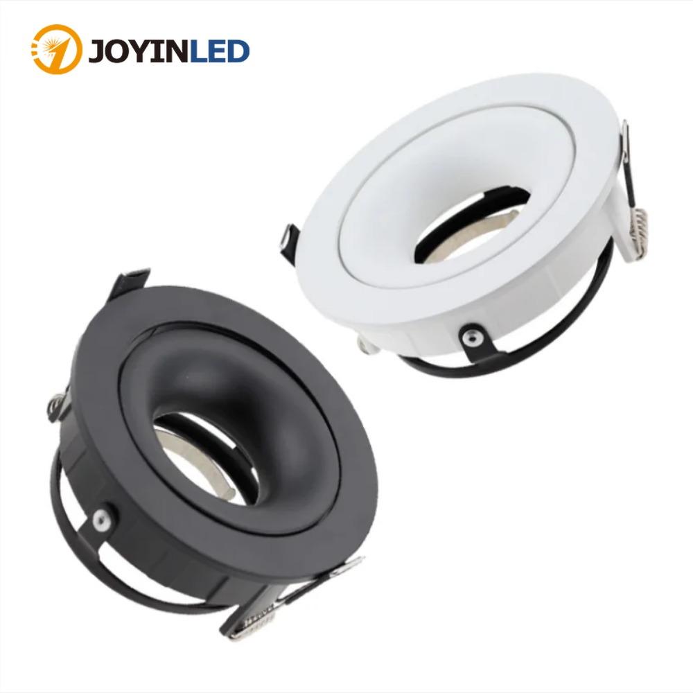 1/5PCS Recessed Round Spotlight LED Ceiling Downlight Mounting Frame Adjustable Black/White GU10/MR16 Lamp Holder Light Fitting
