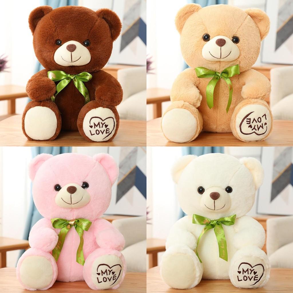 Posture Cute Sitting Teddy Bear Plush Toy Butterfly Festival Ribbon Gift Child