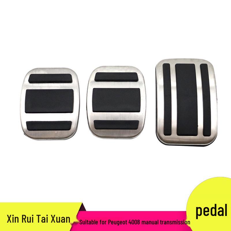 

Non-Slip Pedal Set for Peugeot 4008: Throttle, Brake, and Rest Area Decor. Aluminum Alloy + Hard Rubber