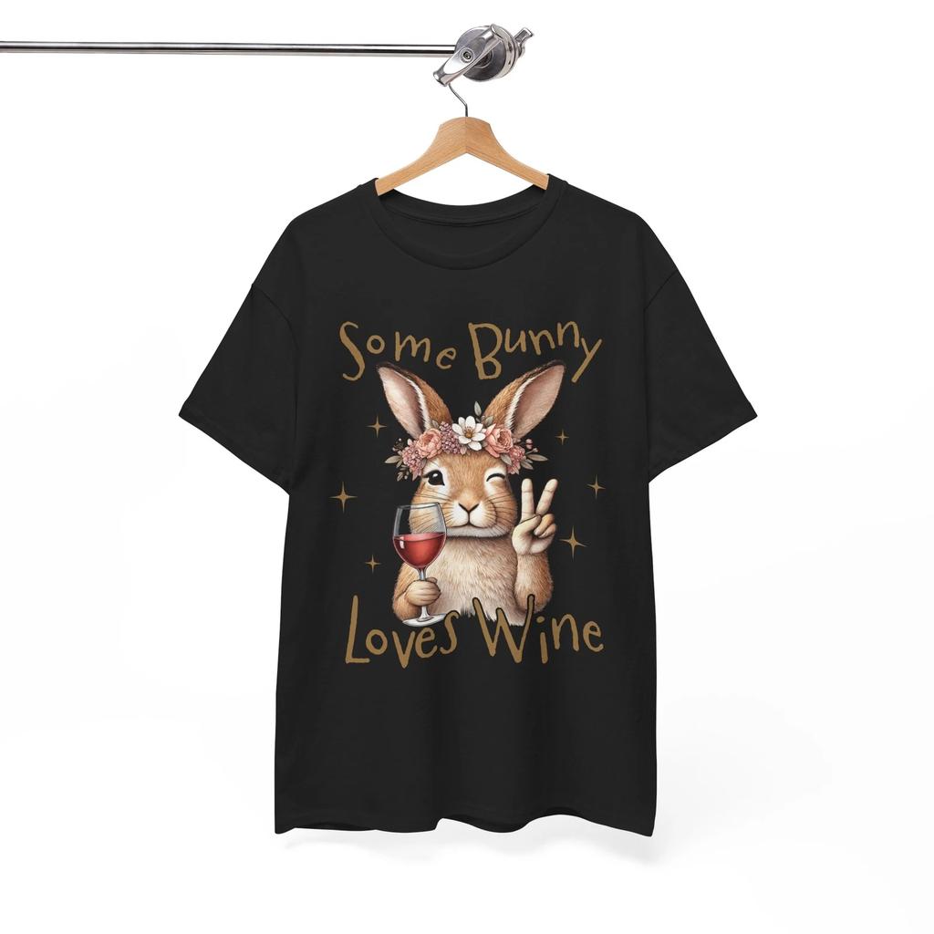 Some Bunny Loves Wine T-shirt Tops Tees Unisex - Silly & Funny Tee for Lighthearted People
