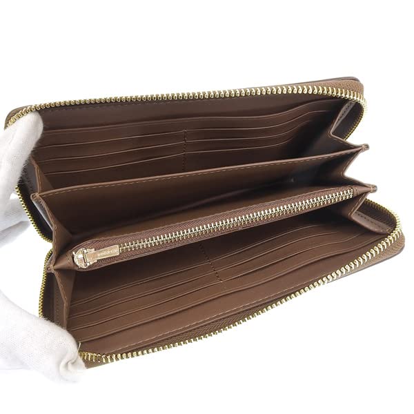 Wallet Long Wallet Outlet with Zipper Strap Leather C4452 CE705 CF218 WOOD [Coach] Women's (KHAKI×RED MULTI2/Beige) [Item]