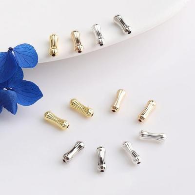 Contas Espaçadoras para Osso da Cintura Banhadas a Ouro 14K com Padrão de Abóbora para Joias e Pulseiras DIY.