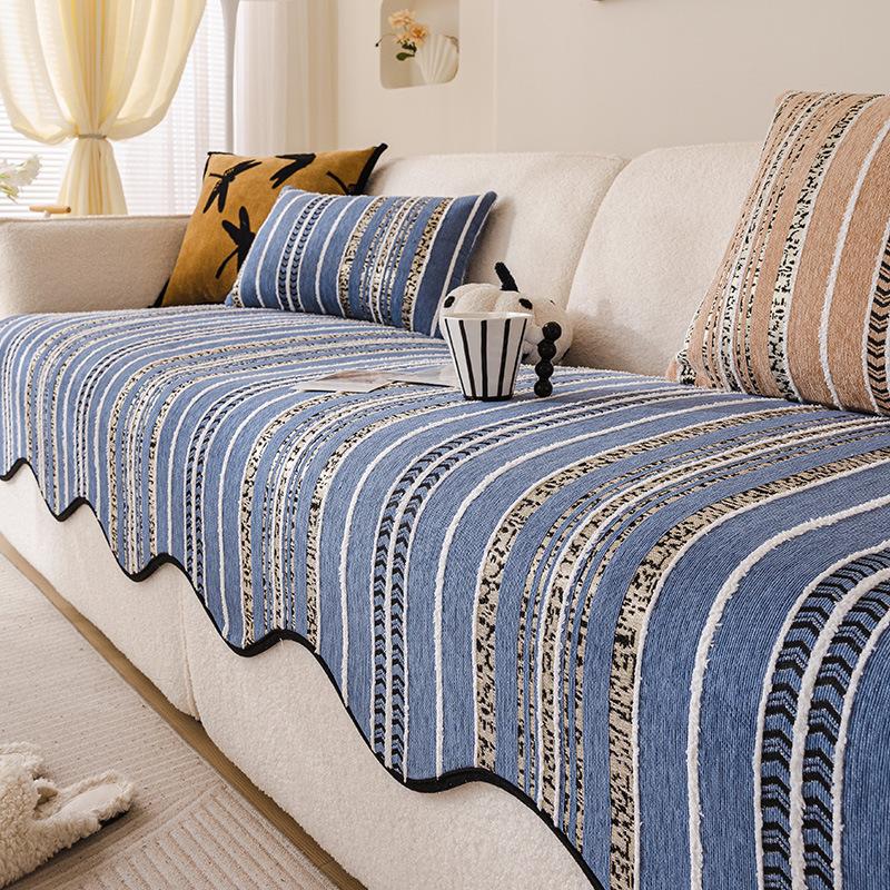 

New Sofa Cushion Four-Season Universal Non-Slip Seat Cushion Light Luxury Special-Shaped High-End Sofa Cover Cloth Towel 70*70cm