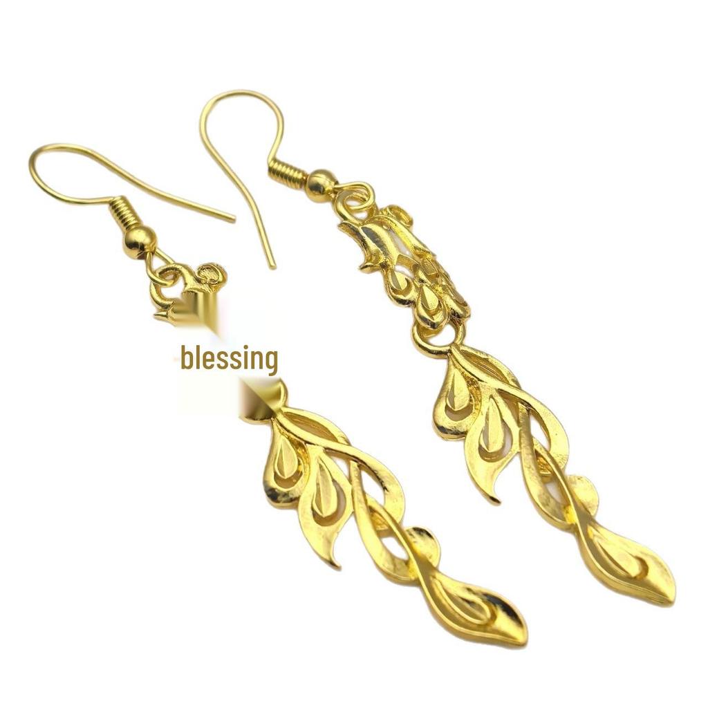 Gold-Plated Phoenix Long Ear Hooks: Stylish & Versatile Earrings for Women