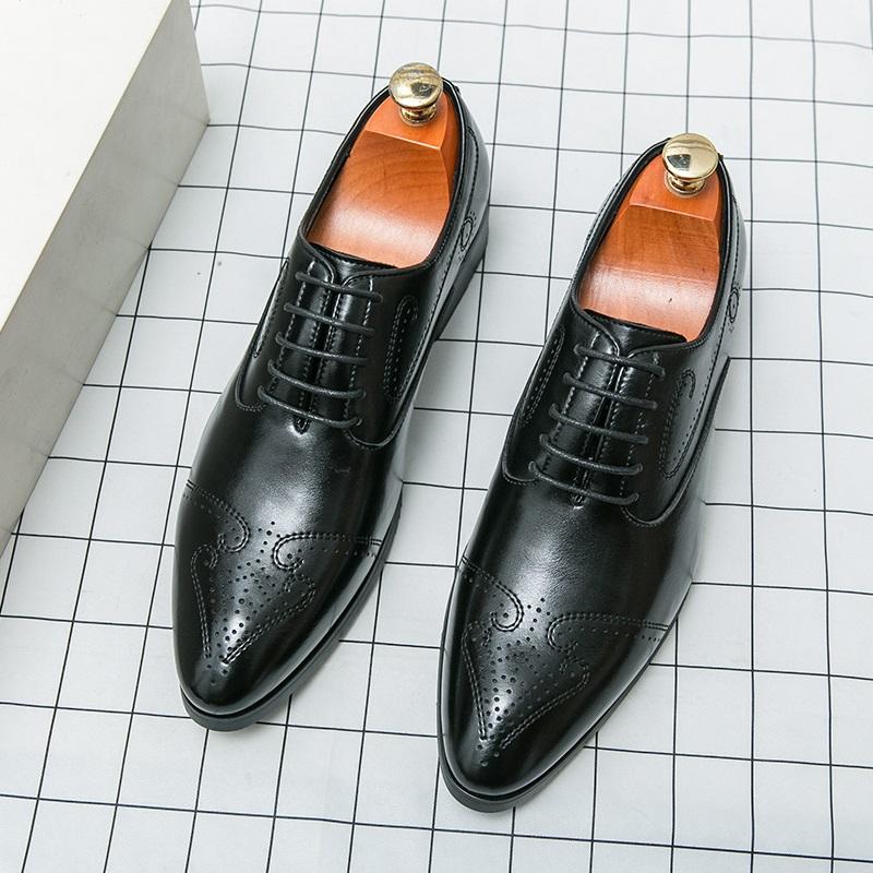 

Роскошная дизайнерская мужская коричневая черная шнуровка винтажные броги оксфорды формальная свадебная одежда выпускной вечер Sapatos Tenis Masculino 38