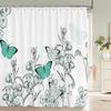 3d Printing Flowers Shower Curtains Bathroom Curtain Waterproof With Hooks Polyester Cloth 180x240cm Bath Home Decor Screen