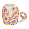 Breathable Towable Flexible Anti-bite Button Closure Dress Up Cotton Flower Print Dog Leash Pet