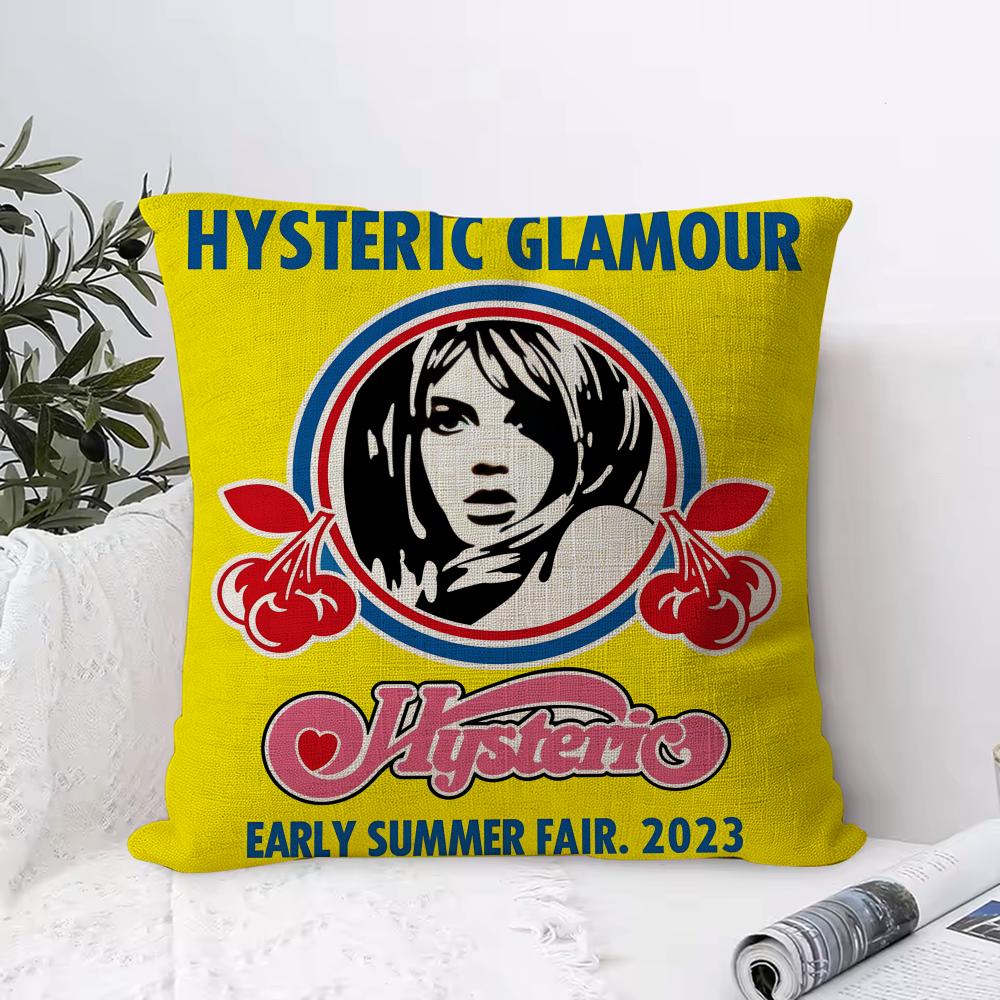 HHysteric Glamour Girl Cushion Cover Eco Linen Pillow Case DoubleSided Print Breathable Durable Zipper Home Decor Gift