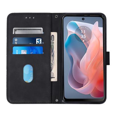 Για Motorola Moto G Play 5G (2024)/Moto G 5G (2024) Δερμάτινη Θήκη με Λουράκι Χειρός Πορτοφόλι Βάση Κάλυμμα Κινητού