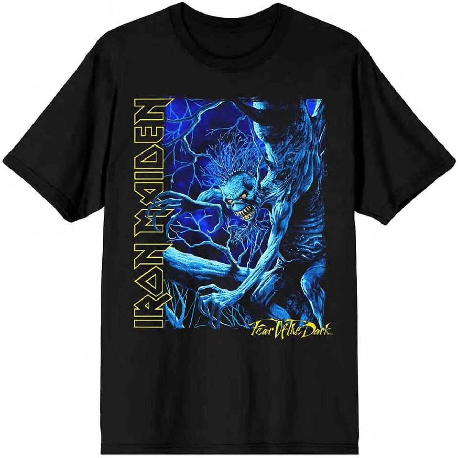 Iron Maiden  Fear of The Dark Eddie Vertical Logo  (Black) T-Shirt S