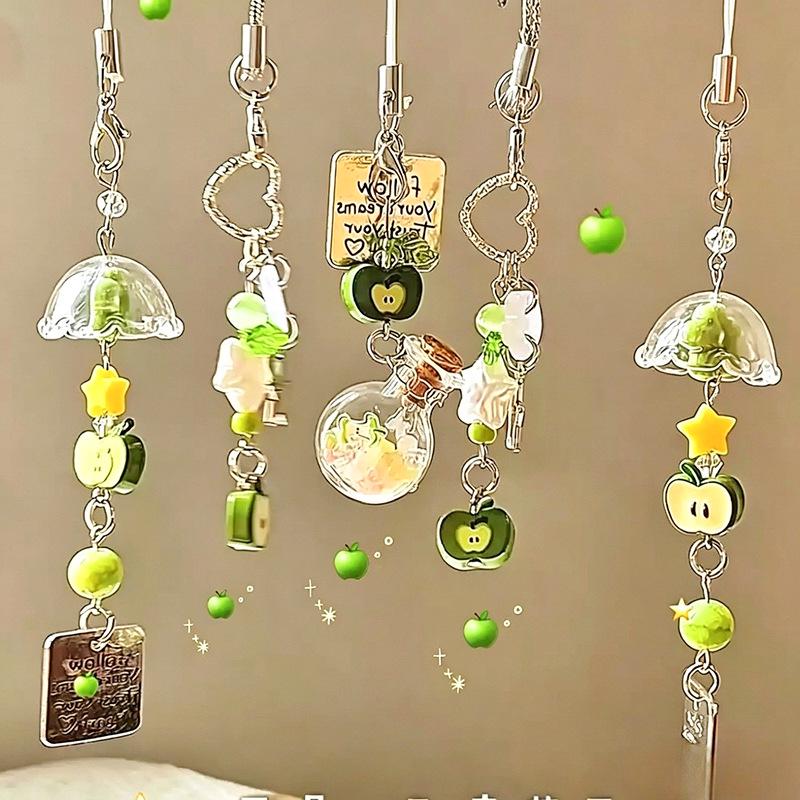 Jellyfish Star Lucky Leaf Wind Chime Keychain & Phone Lanyard Pendant