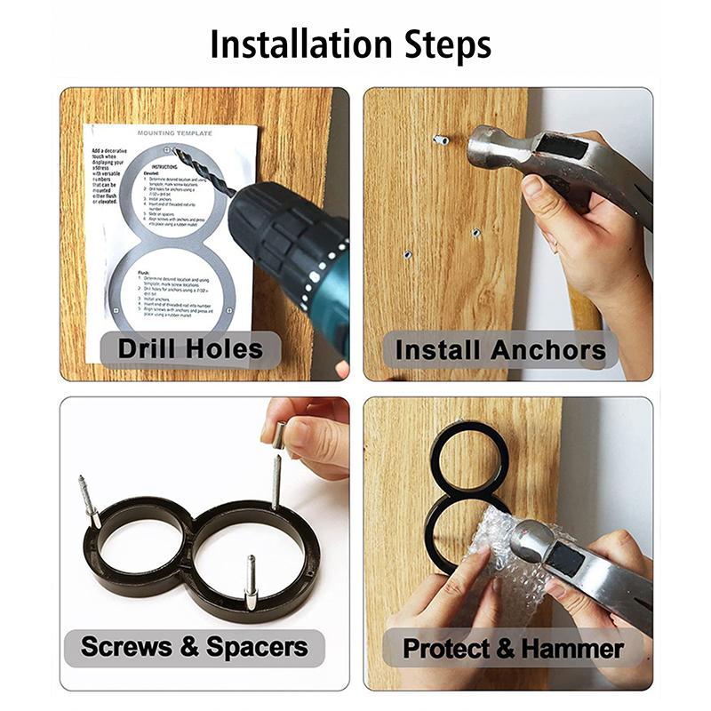 3D Numeral Door Plaque Cast Iron House Number Ferroalloy Black Numerals