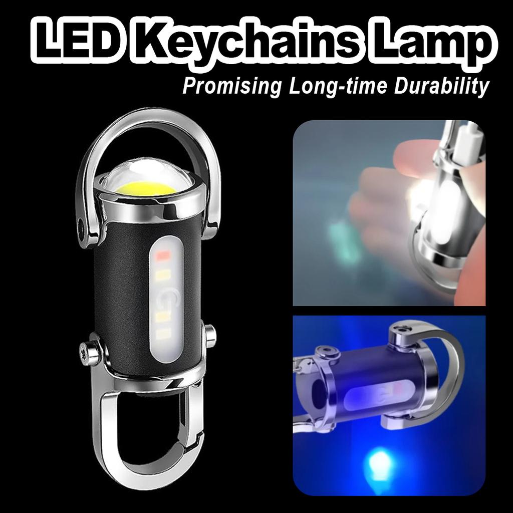 Mini Waist Mounted Keychain Flashlight Torch Led Light Outdoor Rechargeable For-6models Cob Powerful Lantern Camping With-hiking