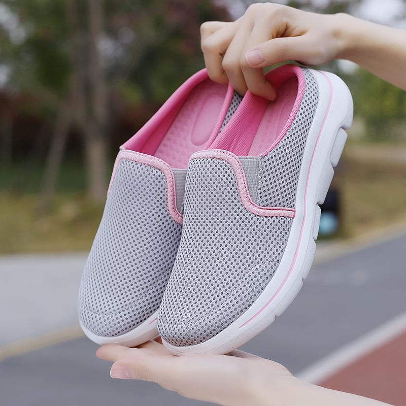 Fashion Summer Men Half Shoes Slippers Slip On Shoes Women Mesh Breathable Soft Comfortable Loafers Big Size 47 48 Zapatillas Hombre