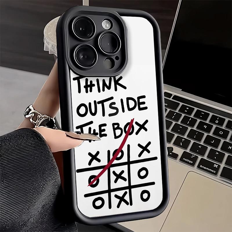 

Чехол для телефона iPhone 17 Air 16E 15 16 Pro Max Think Outside The Box Чехол 14 Plus 13 12 Mini Мягкий Силиконовый Fundas iPhone 15 Plus