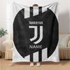 Custom Name Juventus Badge blanket for Couch & Bed, Plush Cozy Fuzzy Blanket Super Soft & Warm Blankets for Fall and Winter. 0908255