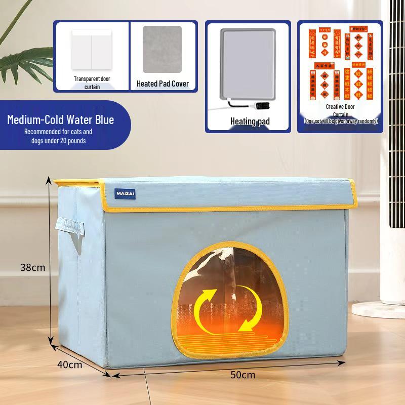 Adjustable Heated Cat Bed with Foldable Design and Constant Temperature