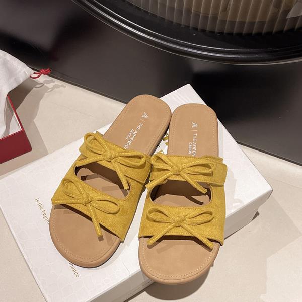 Fashion Female Shoes Womens Slippers Outdoor Slides Butterfly-Knot Loafers 2025 Summer Beach Flat Butterfly-knot Female Shoes Slippers W