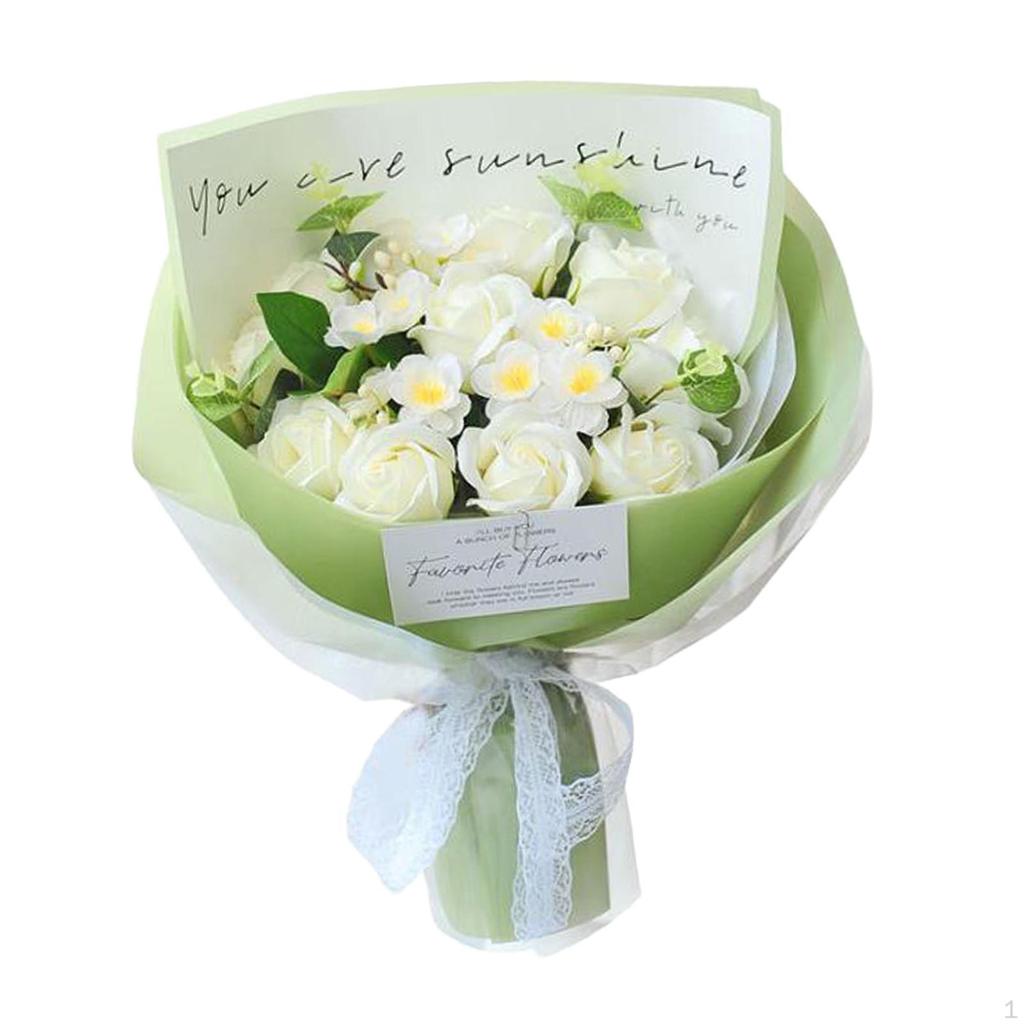 Artificial Soap Roses Bouquet for Her 11.8x15.7inch Pleasant Scent Anniversary Present Birthdays