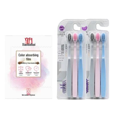 Saky Zachte Borstel Tandenborstels (6-pack) met Liby Kleurabsorberende Vellen