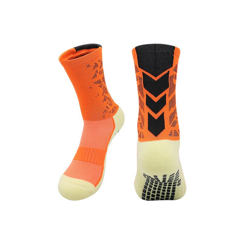Men's Non-Slip Mid-Calf Football Socks with Thickened Towel Bottom and Silicone Grip