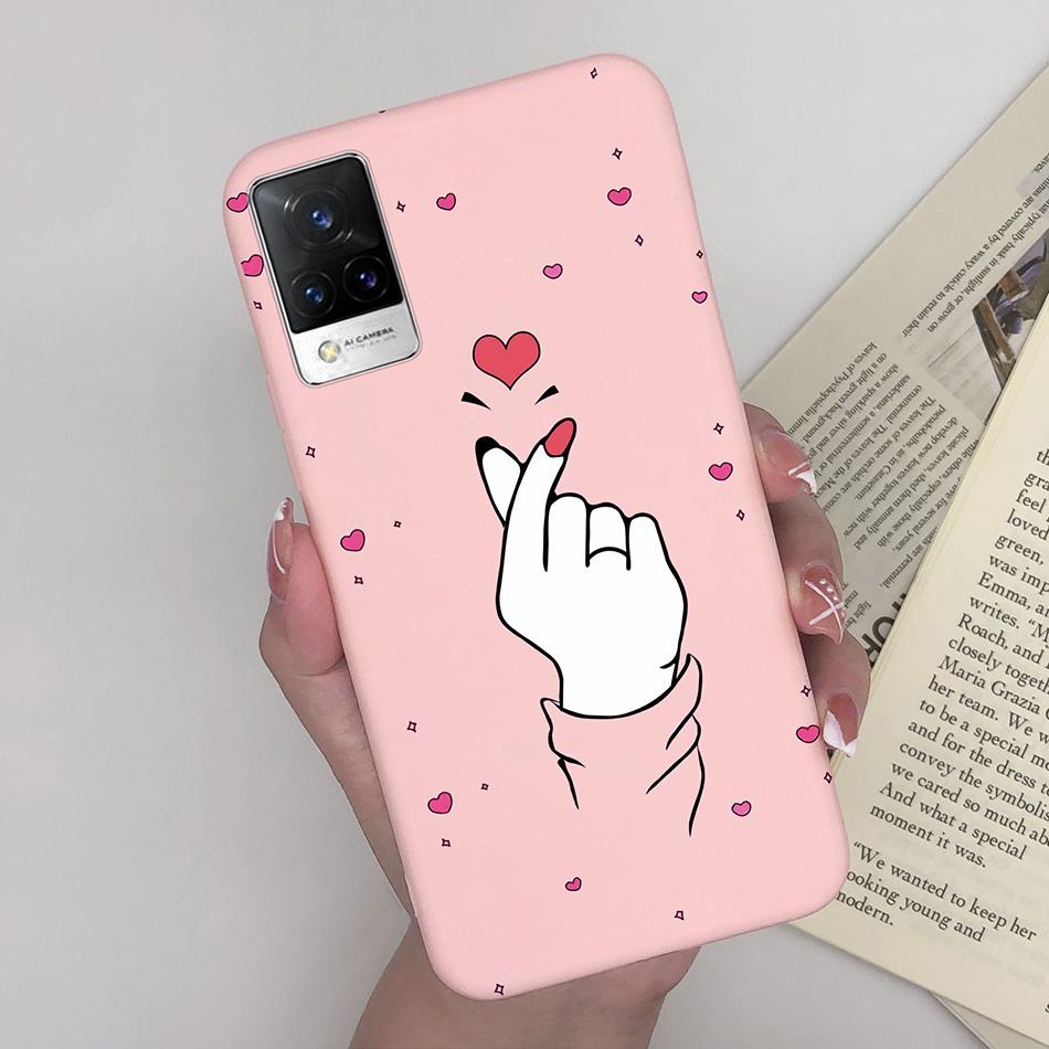 For Vivo V21 Case V2066 V2050 Soft Silicone Cute Painted Cover For Vivo V21E V 21 4g 5g Phone Cases Shockproof Bumper Slim Funda