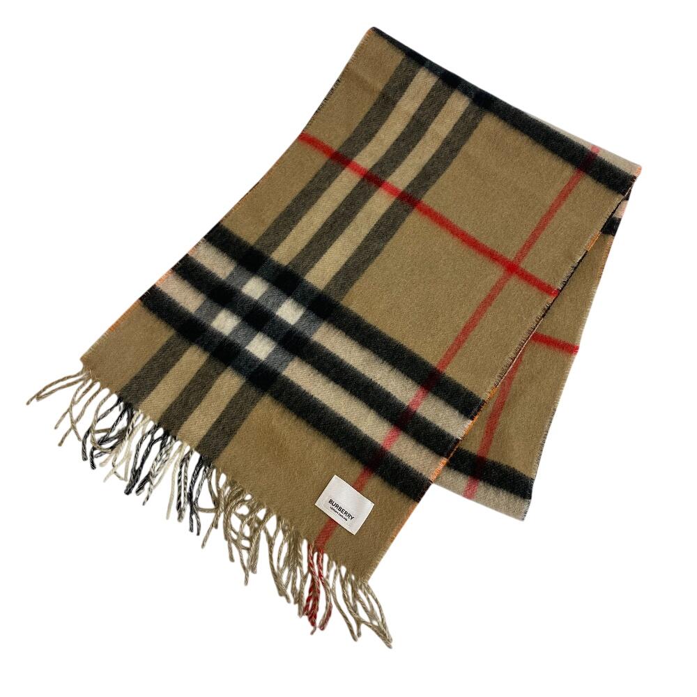 BURBERRY 8024470 Reversible Check logo cashmere Scarf multicolor cashmere Women Used