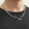 Stainless Steel English Letter Pendant Cuban Necklace - Hip-Hop Trend