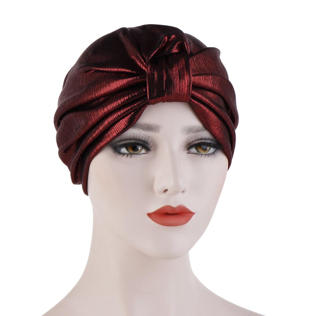 Bronzing Women's Knotted Turban Cap