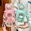 Plastic Kids Water Bottle With Straw And Cartoon Design For School And Travel