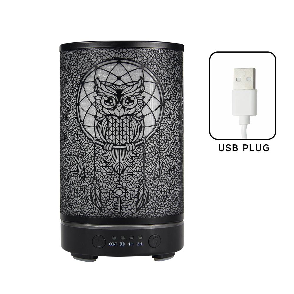 

100ml Owl Essential Oil Diffuser 1/2 Hours Timing Function Ultrasonic Air Humidifier Aroma Diffuser with Colorful LED Lights