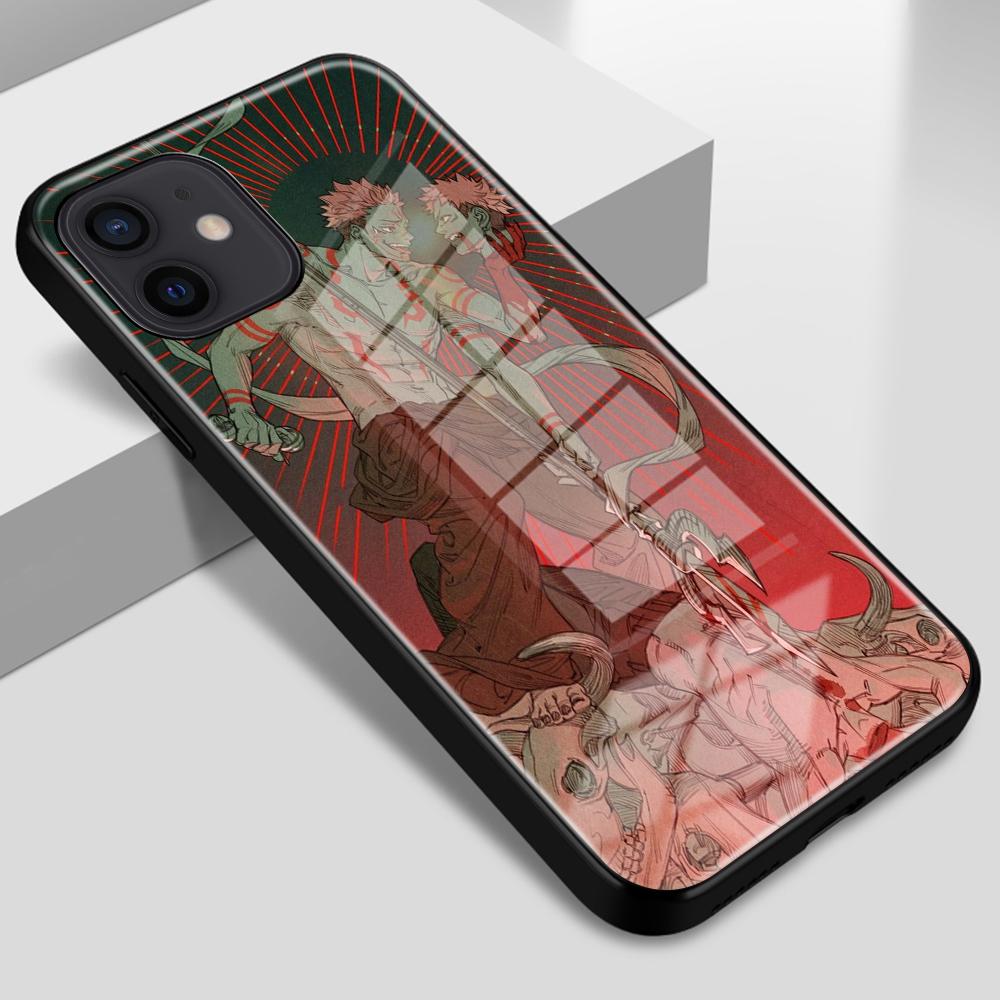 

Стеклянный чехол для телефона аниме Yuji Itadori Satoru Gojo для iPhone 12 11 13 14 Pro Max 8 7 6 6S 14 Plus XR X XS Max SE2020 12 Pro Max