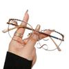 New Cat Eye Diamond Metal Glasses Frame Myopia Frames Optical Eye Glasses Fashionable Elegant Anti Blue Light Flat Glasses