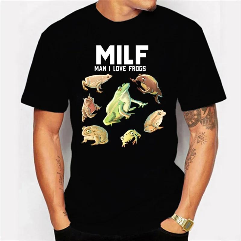 Milf Man I Love Frogs Harajuku T Shirt Men Clothing Camisas Streetwear Short Sleeve T-shirts for Women Men Hip Hop Streetwear#Color