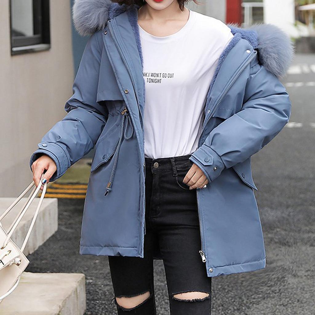 Dámský ležérní teplý všestranný kabát bunda s velkým límcem jednobarevný zateplený bavlněný