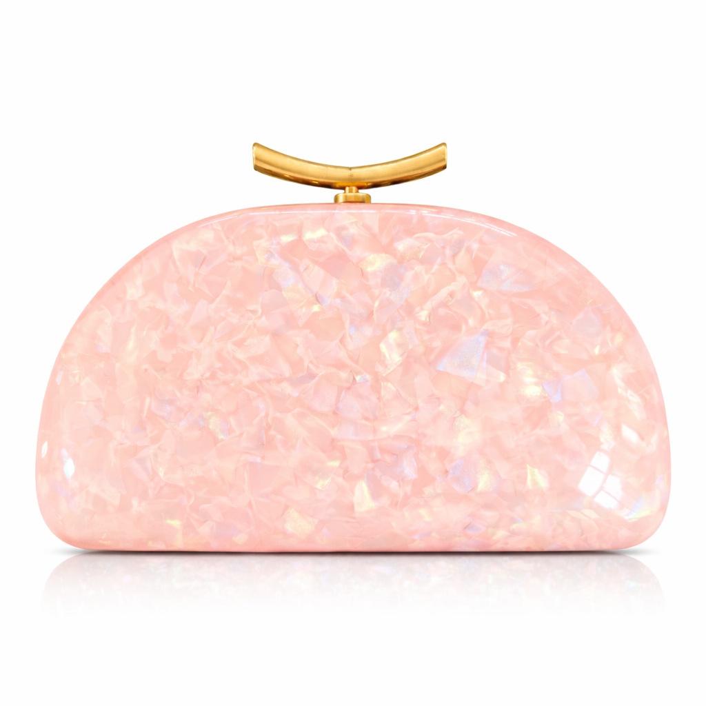 Sac bandoulière oblique pour femme, Sac acrylique forme coquillage spécial, Pochette de mode pour mariage et dîner