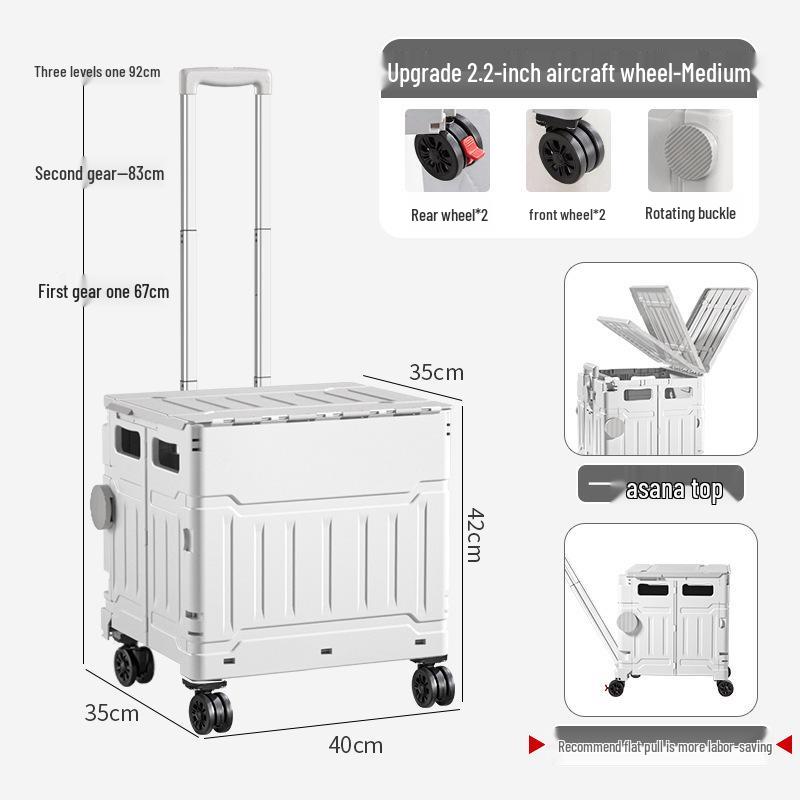 Portable Stair-Climbing Trolley: Folding Cart for Groceries, Camping, and Outdoor Use